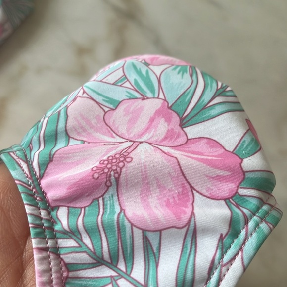 Tommy Bahama 3T Rash Guard Swimsuit Pink Ruffle Hibiscus Wonder Nation Rainbow - Picture 8 of 16